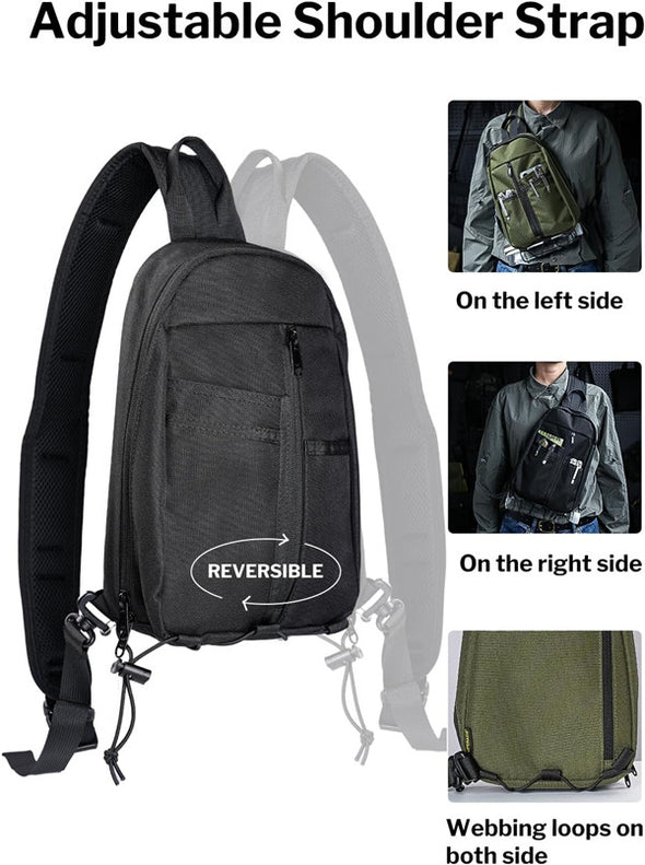 UGS1 Casual Daypack Shoulder Sling Bag Small Outdoor Chest Pack