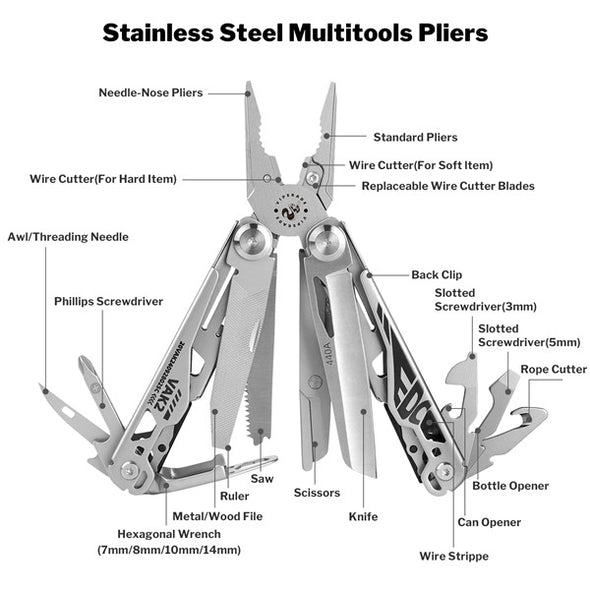 VAK2 Stainless Steel EDC MultiTool