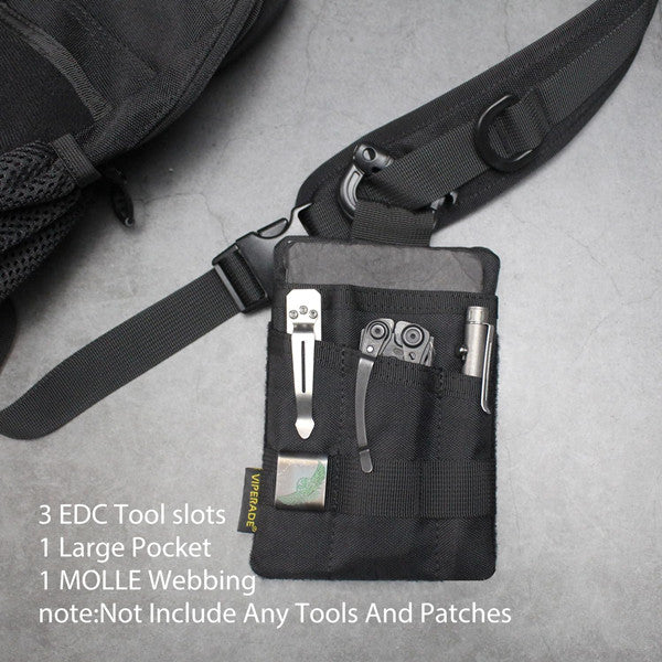 VE9 Pocket Organizer with DIY Patch Area, EDC Tool Storage Pouch