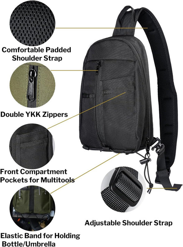 UGS1 Casual Daypack Shoulder Sling Bag Small Outdoor Chest Pack