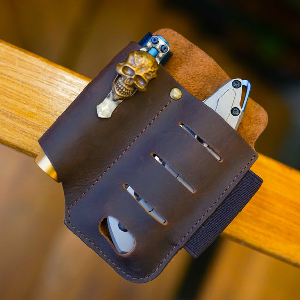 PJ15 Leather Muiltitool Sheath with Metal Belt Clip