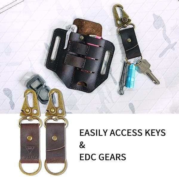 EDC Leather Clip Keychain Compact Key Ring - Customizable