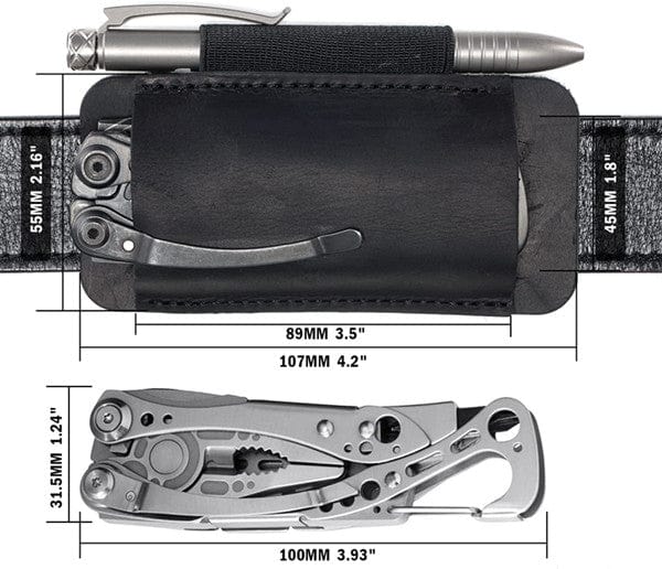 PJ33 Leather Knife Sheaths for Belt, Pocket Knife Holster – Viperade