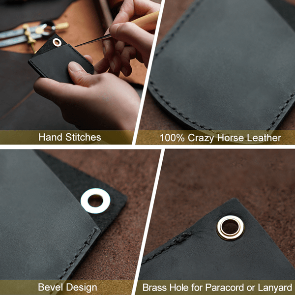 Leather Pocket Organizer Men Handmade Sheath Holster Pouch Wallet